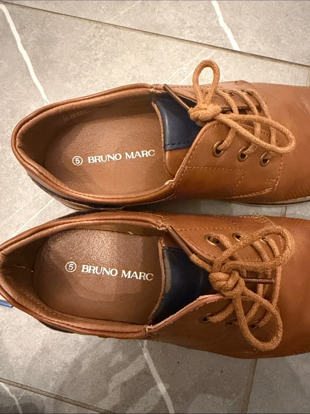 Casual Dress Shoes for Kids in Cognac Brown